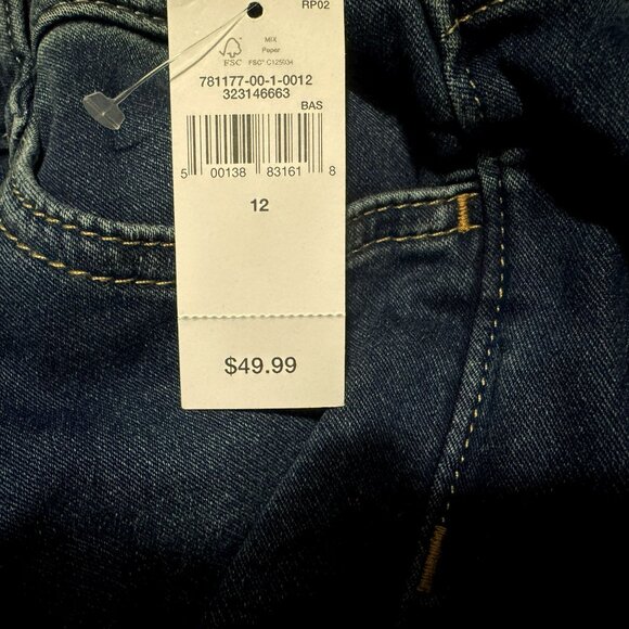 Gap Kids Girls Skinny Sweatpant Jeans Sz 12 Dark Wash Classic 5 Pocket NEW - Picture 6 of 6